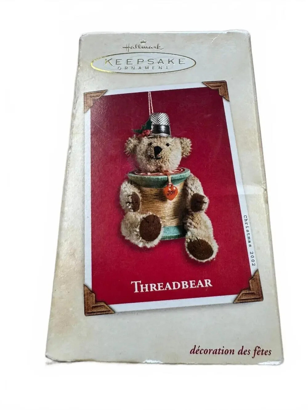 Hallmark Keepsake Threadbear Teddy Bear Sewing Ornament 2002 QX2916